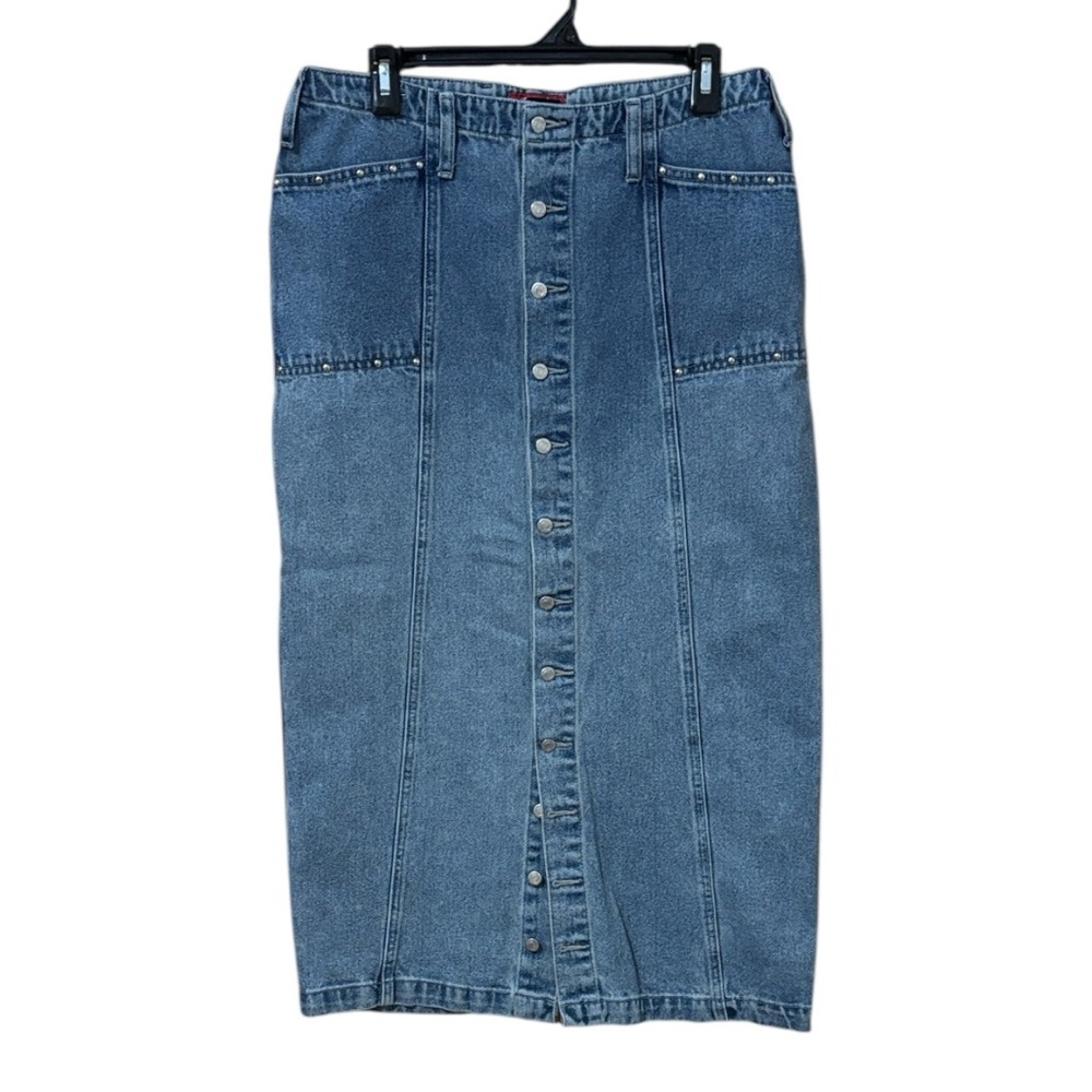 🥳 C057 - Feelings High-Waisted Button Front Denim Skirt